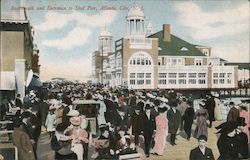 Boardwalk and Entrance to Steel Pier Atlantic City, NJ Postcard Postcard Postcard