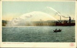 Fireboat In Action Boston, MA Postcard Postcard