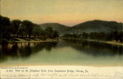 View On The Allegheny River From Suspension Bridge Warren, PA Postcard Postcard