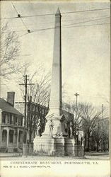 Confederate Monument Portsmouth, VA Postcard Postcard