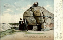 Boulder Rollstone Hill Fitchburg, MA Postcard Postcard