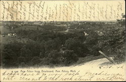 Ann Arbor From Boulevard Postcard