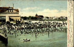 The Beach At Coney Island Postcard