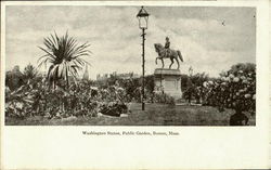 Washington Statue , Public Garden Postcard