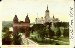 Soldiers Memorial Arch And Capitol Postcard