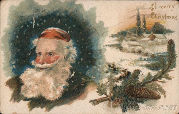 A Merry Christmas Santa Claus Postcard