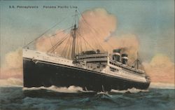 SS Pennsylvania, Panma Pacific Line Boats, Ships Postcard Postcard Postcard