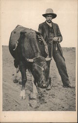 E.J. Seymour and his six legged bull, Billy Cows & Cattle Postcard Postcard Postcard