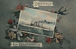 Greetings from California, USS Georgia Postcard