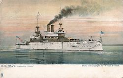 U.S. Navy Battleship Illinios Postcard