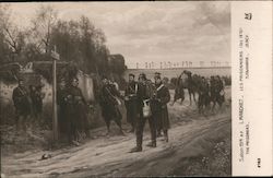 Soldiers Walking on a Dirt path Postcard