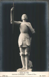 Salon de 1919 Antonin Carles. - Jeanne d' Arc Sculpture & Carving Postcard Postcard Postcard