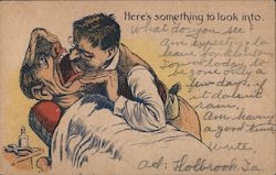 Old-Fashioned Dentist Peering Into a Patient's Mouth Dentists Postcard Postcard Postcard