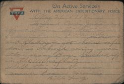 On Active Service with the American Expeditionary Force World War I Postcard Postcard Postcard