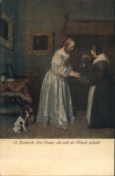 G. Terborch: Die Dame, Die Sich Die Hande Wascht Artists Postcard Postcard Postcard