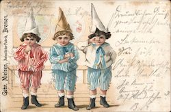 Three Little Boys with Dunce Caps On Children Postcard Postcard Postcard