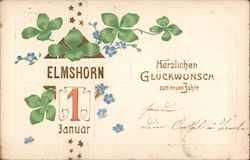 Congratulations on the New Year - Elmshorn Postcard