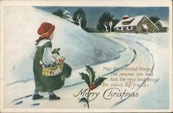 May the merriest things the season can lend and the very best things be yours, my friends. Merry Christmas Postcard