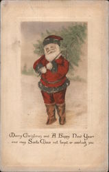 Merry Christmas and A Happy New Year and May Santa Claus Not Forget or Overlook You Postcard Postcard Postcard