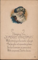 Bringing You "A MERRY CHRISTMAS" Santa Claus Postcard Postcard Postcard