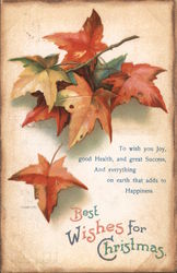 Best Wishes for Christmas - A Pile of Leaves Postcard Postcard Postcard