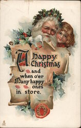 A Happy Christmas and When O'er Many Happy Ones in Store Postcard