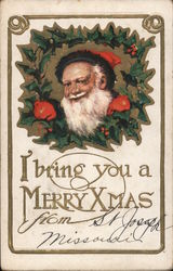 I bring you a Merry Christmas from Santa Claus Postcard Postcard Postcard