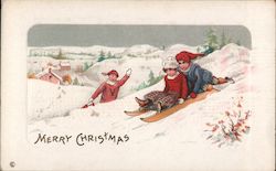 Sleigh Ride at Christmas Postcard