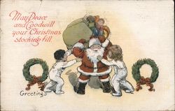 May peace and goodwill your Christmas stocking fill. Postcard