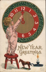 New Year Greetings Children Postcard Postcard Postcard