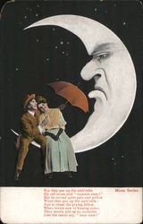 Couple sitting on the moon Moons Postcard Postcard Postcard