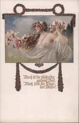 Austrian: Woman with Flowers Postcard