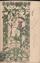 Nouveau Flowers, Plants Postcard