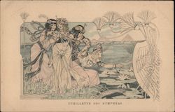 Cueillette Des Nympheas Art Nouveau Postcard Postcard Postcard