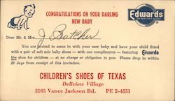 Congratulations On Your Darling New Baby Texas Babies Postcard Postcard Postcard