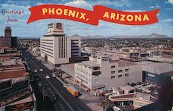 Greetings from Phoenix, Arizona - View of North Central Avenue Postcard