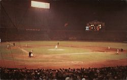 Night Baseball at Cleveland Stadium, Cleveland Ohio Postcard