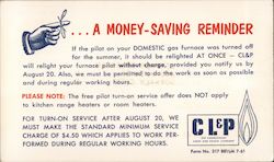 CL&P Domestic Gas Furnace Connecticut Advertising Postcard Postcard Postcard