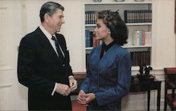 President Reagan meets with Miss America Vanessa Williams Ronald Reagan Postcard Postcard Postcard