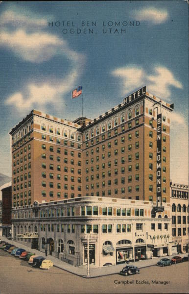 Hotel Ben Lomond Ogden, UT Postcard