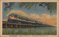 The Humming Bird Crossing Biloxi Bay Trains, Railroad Postcard Postcard Postcard