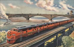 Streamliner - Gulf, Mobile & Ohio Railroad Trains, Railroad Postcard Postcard Postcard