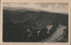 Lookout Mountain Drive, Laurel Canon, Hollywood Los Angeles, CA Postcard Postcard Postcard