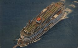 Aerial View of Steamer Island Queen Postcard