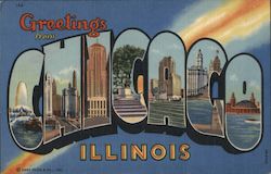 Greetings from Chicago Illinois Postcard