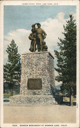 Donner Party monument at Donner Lake, California Postcard