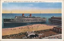 Wreck of S.S. Morro Caste at Convention Hall Asbury Park, NJ Postcard Postcard Postcard