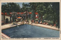 Beautiful Outdoor Swimming Pool - Bakersfield Inn Postcard