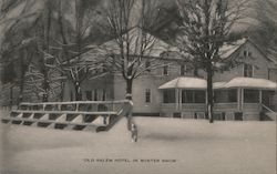 Old Salem Hotel in winter snow Hotels Postcard Postcard Postcard