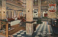 Hotel Will Rogers lobby Postcard